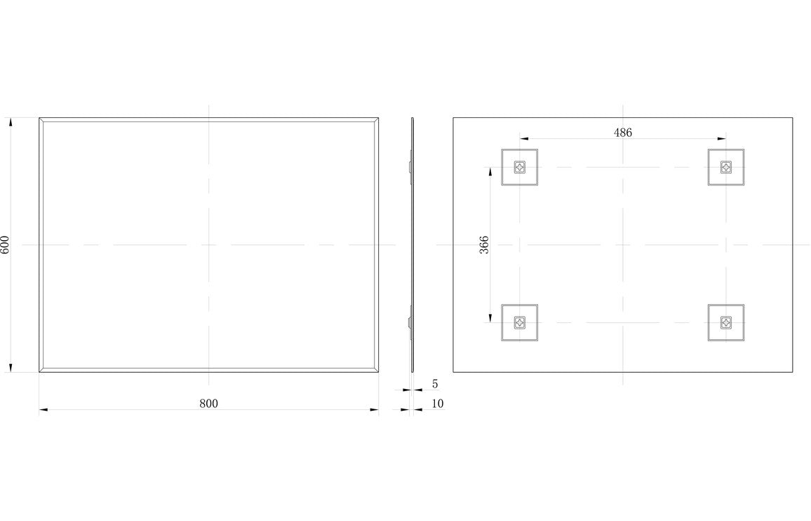Akela Rectangular Plain Mirror 600/ 700/ 800 mm