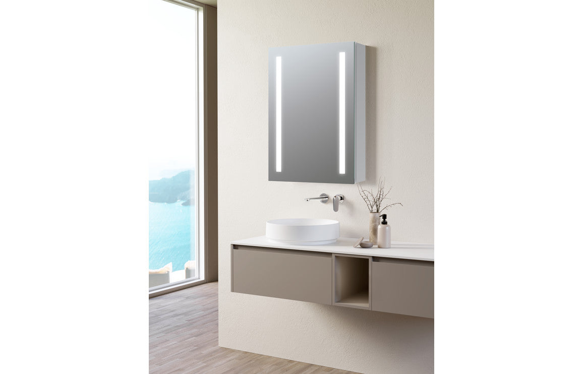 Banau 1 or 2 Door Front-Lit LED Mirror Cabinet - 500/ 600 mm