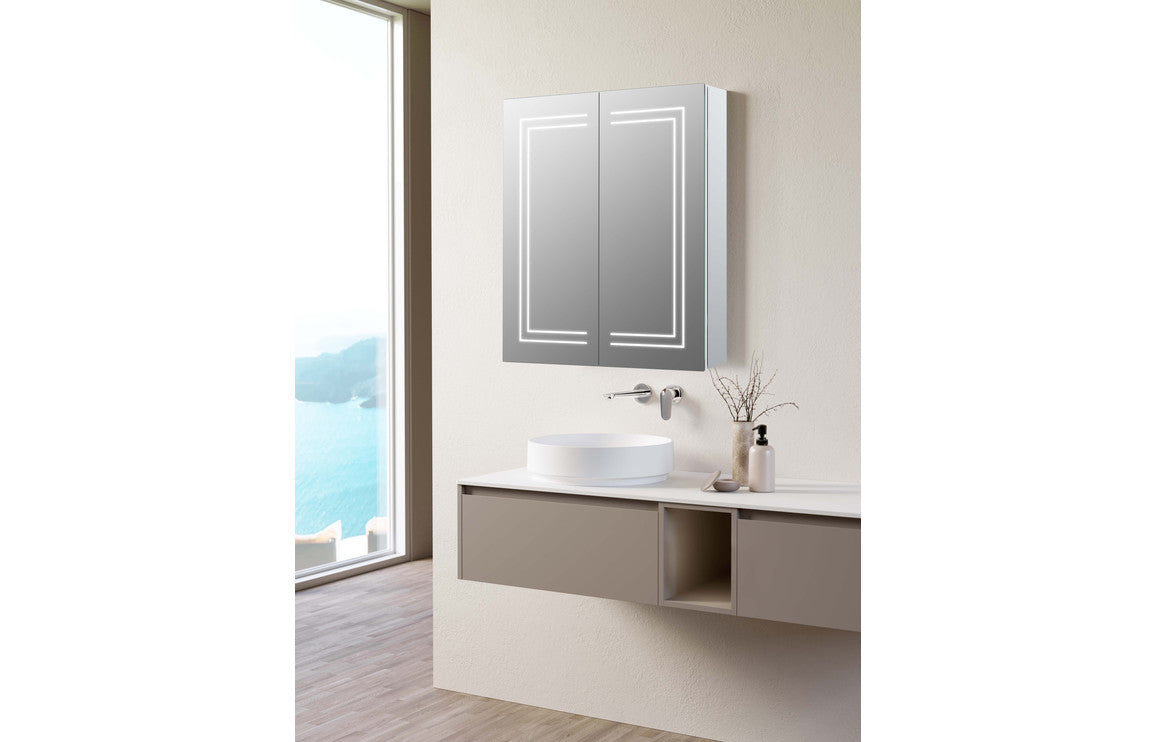 Sanee 1 or 2 Door Front-Lit LED Mirror Cabinet - 500/ 600 mm