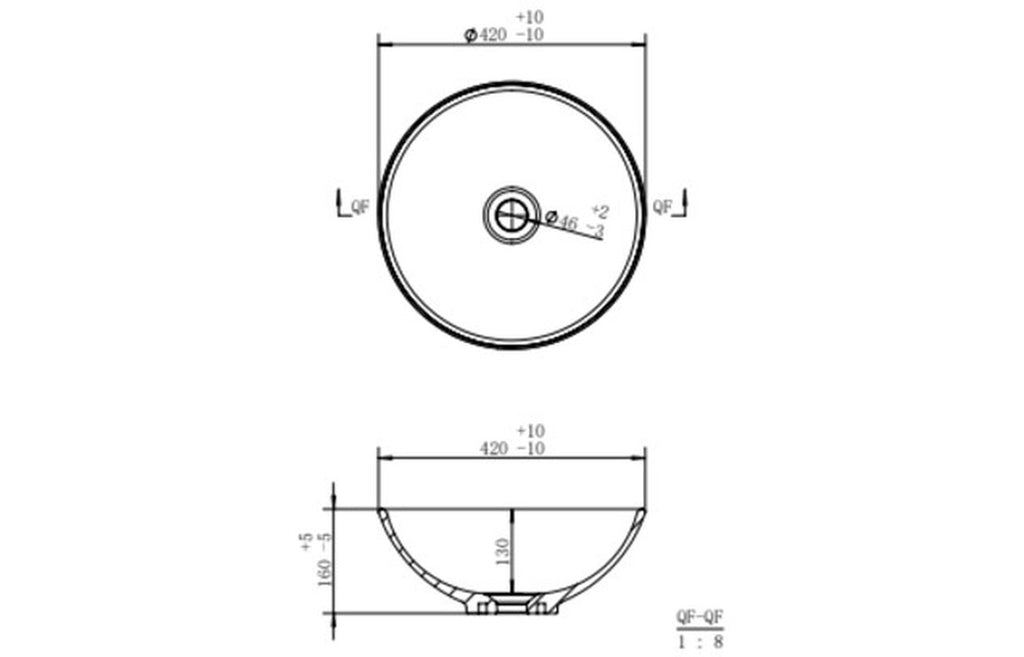 Julia 410mm Round Washbowl - White