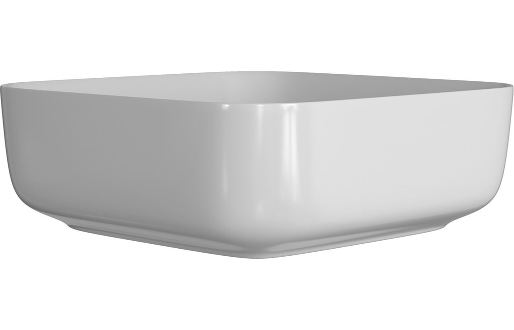 Santo 400mm Ceramic Square Washbowl & Waste - Matt White