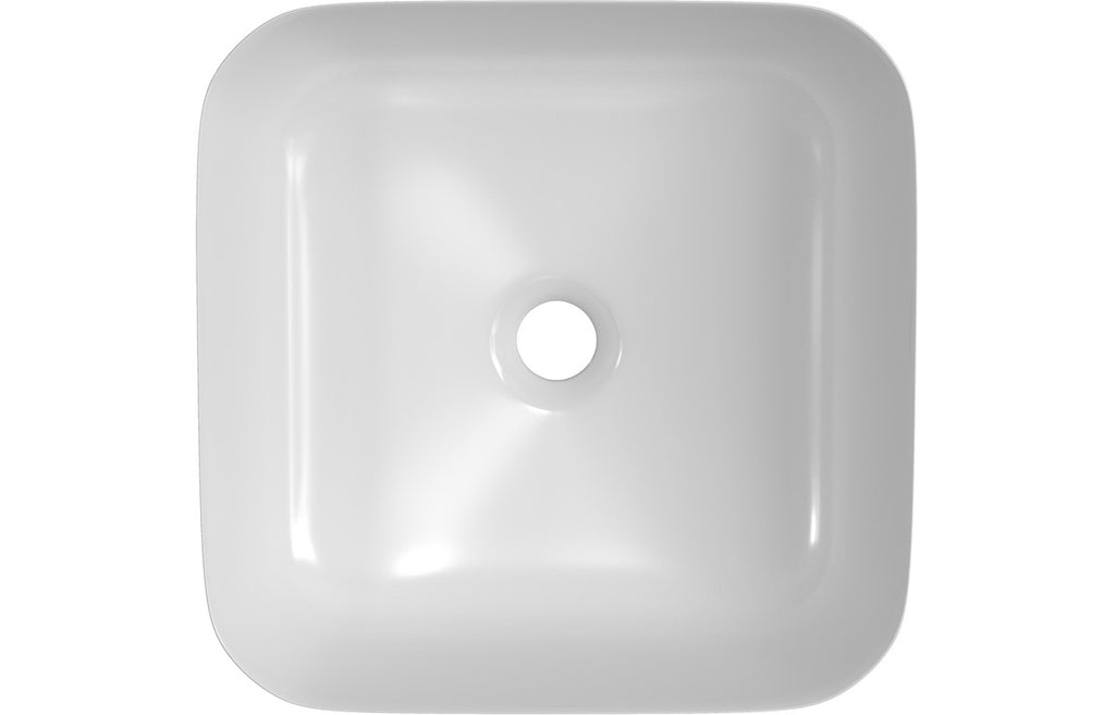 Santo 400mm Ceramic Square Washbowl & Waste - Matt White
