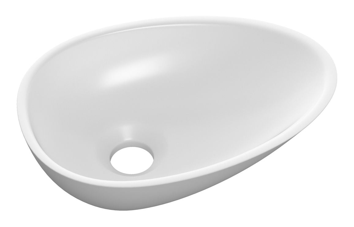 Java 320x220mm Mini Resin Washbowl - White