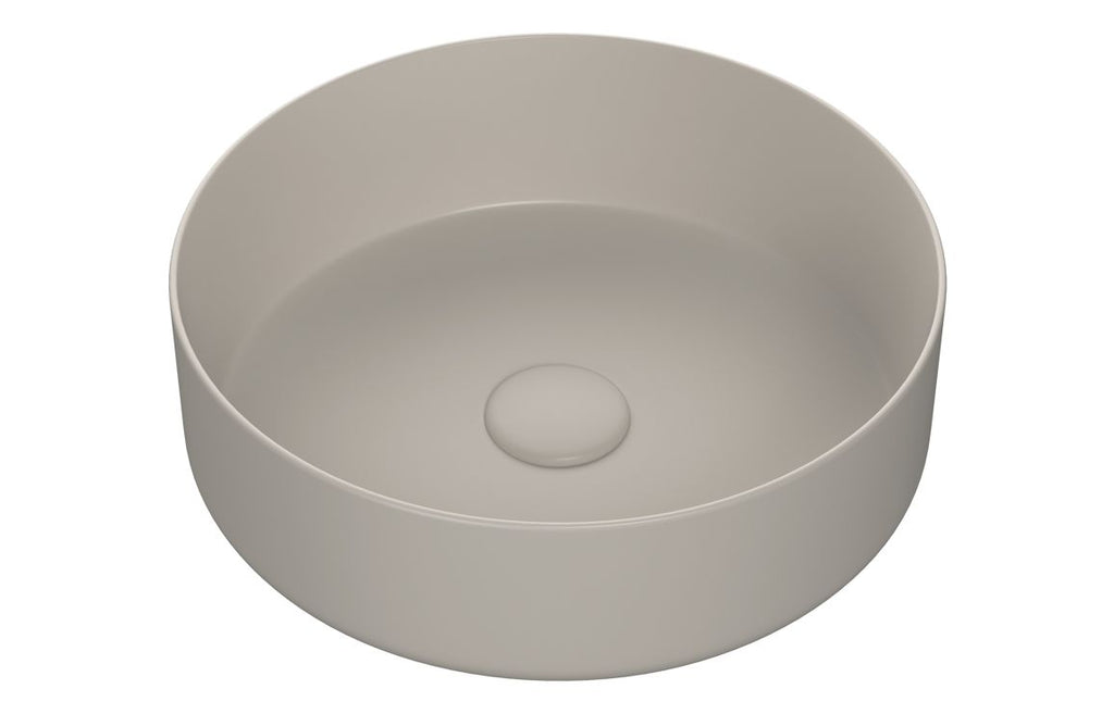 Santo 355mm Ceramic Round Washbowl & Waste - Black, Blue, Latte, White