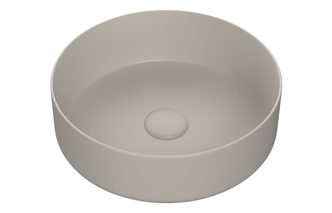 Santo 355mm Ceramic Round Washbowl & Waste - Black, Blue, Latte, White