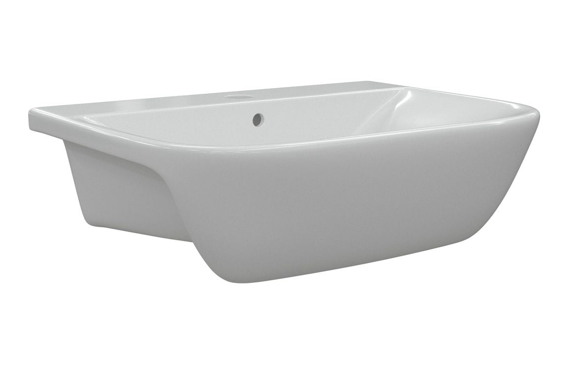 Chorus 520/ 560 X 450mm Basin & Full Pedestal/ Semi Recessed