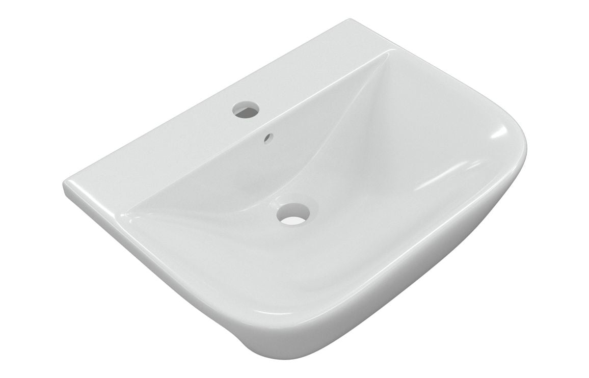 Chorus 520/ 560 X 450mm Basin & Full Pedestal/ Semi Recessed