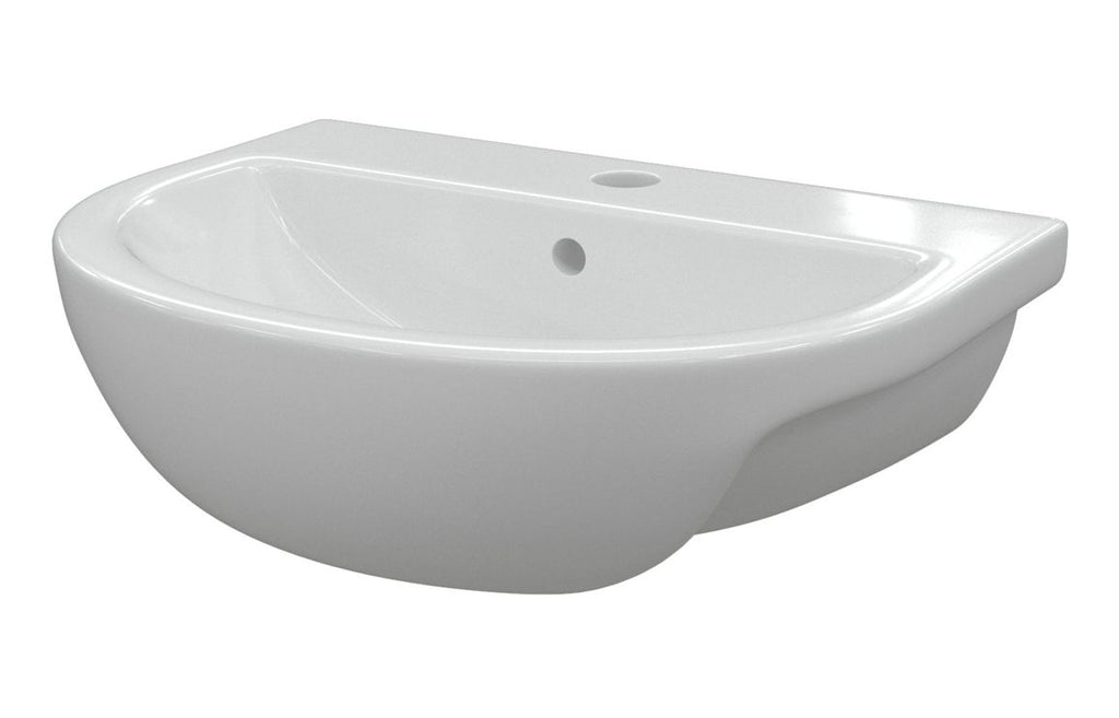 Monte 450/ 550 X 400mm Basin & Full /  Semi Pedestal/ Semi Recessed