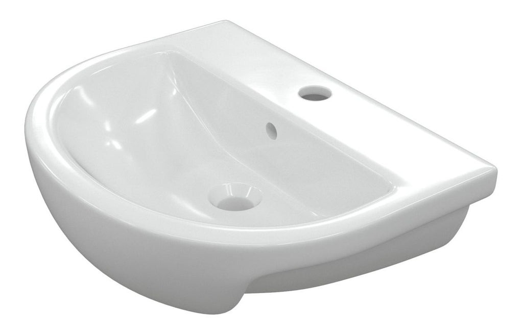 Monte 450/ 550 X 400mm Basin & Full /  Semi Pedestal/ Semi Recessed