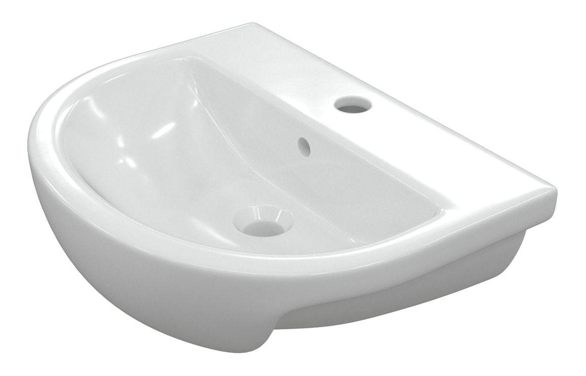 Monte 450/ 550 X 400mm Basin & Full /  Semi Pedestal/ Semi Recessed