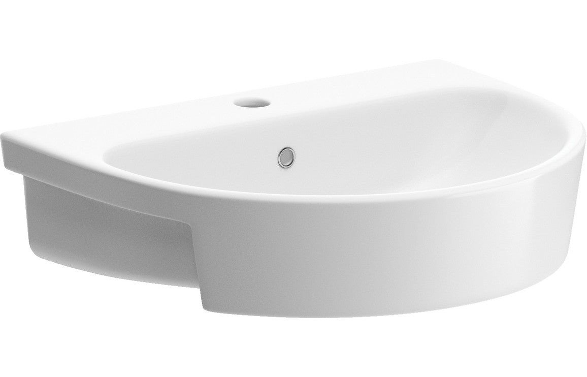 Dahlia 560 X 435mm 1 Tap Hole  Semi Recessed Basin