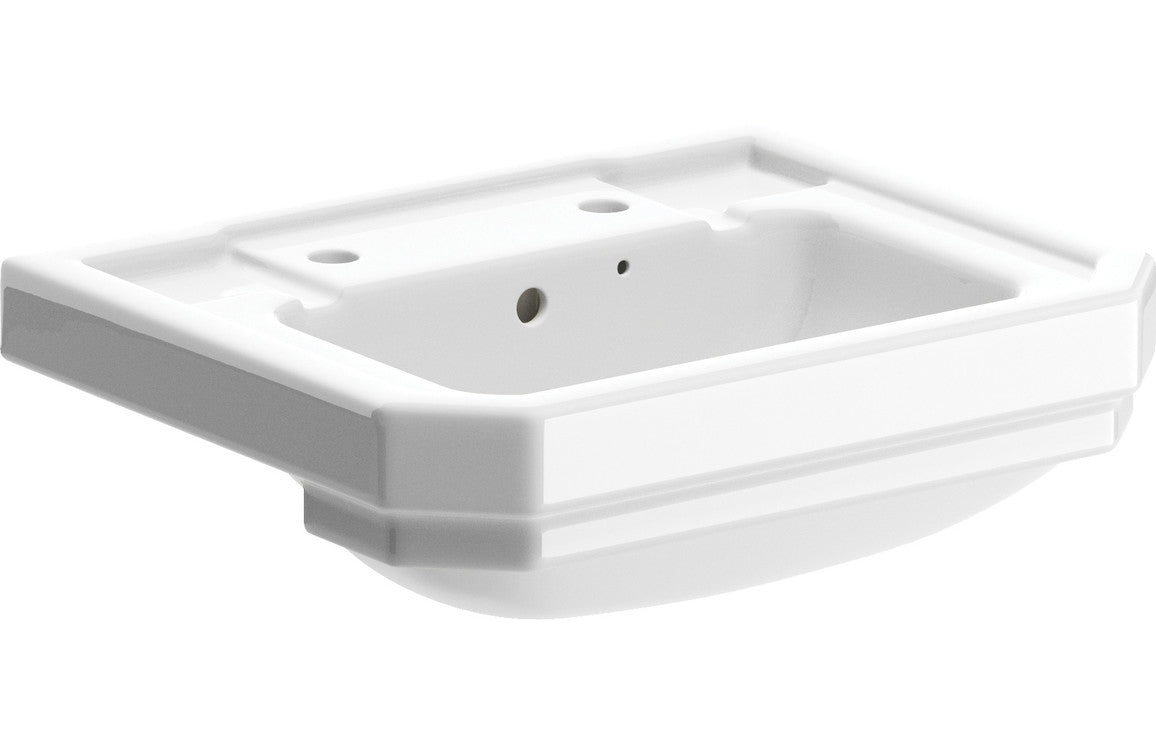 Royal 600x500mm Basin & Full Pedestal/ Semi recessed 495mm