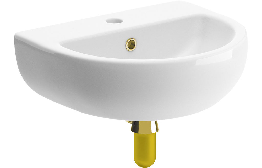 Monte 450x400mm 1TH Cloakroom Basin & Bottle Trap