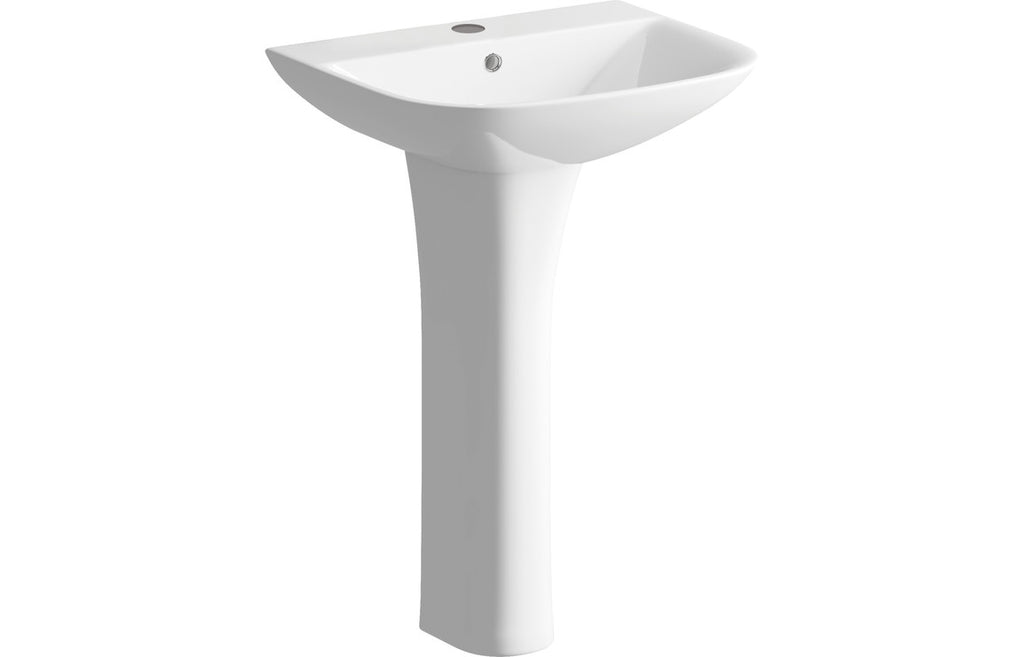 Chorus 520/ 560 X 450mm Basin & Full Pedestal/ Semi Recessed