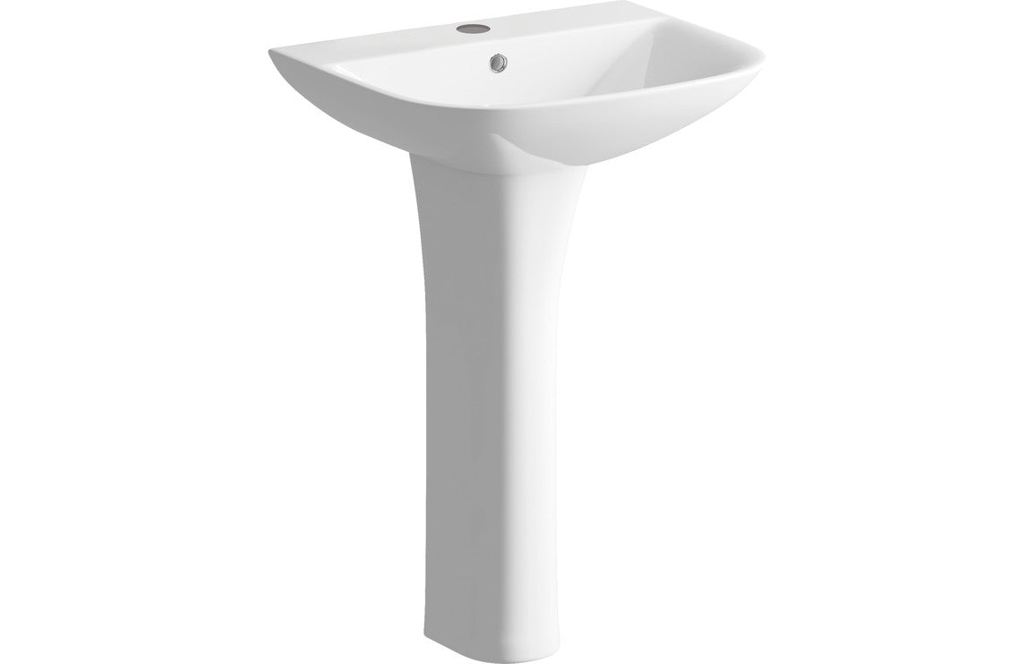 Chorus 520/ 560 X 450mm Basin & Full Pedestal/ Semi Recessed