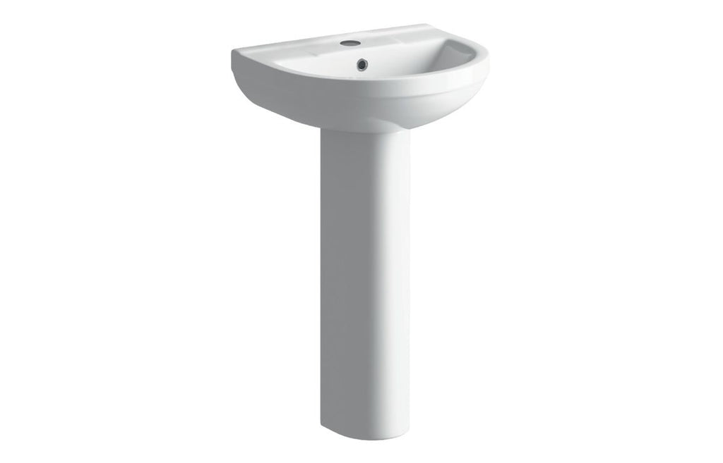 Rasna 500 X 390mm 1 Tap Hole Basin & Full Pedestal