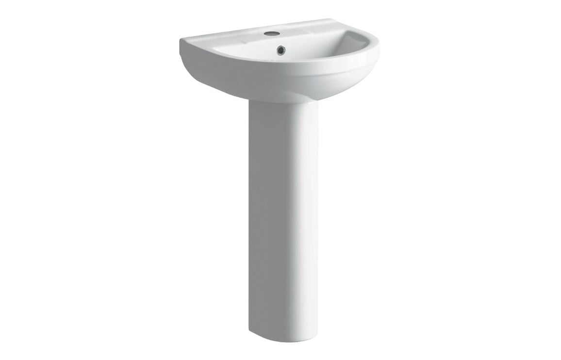 Rasna 500 X 390mm 1 Tap Hole Basin & Full Pedestal