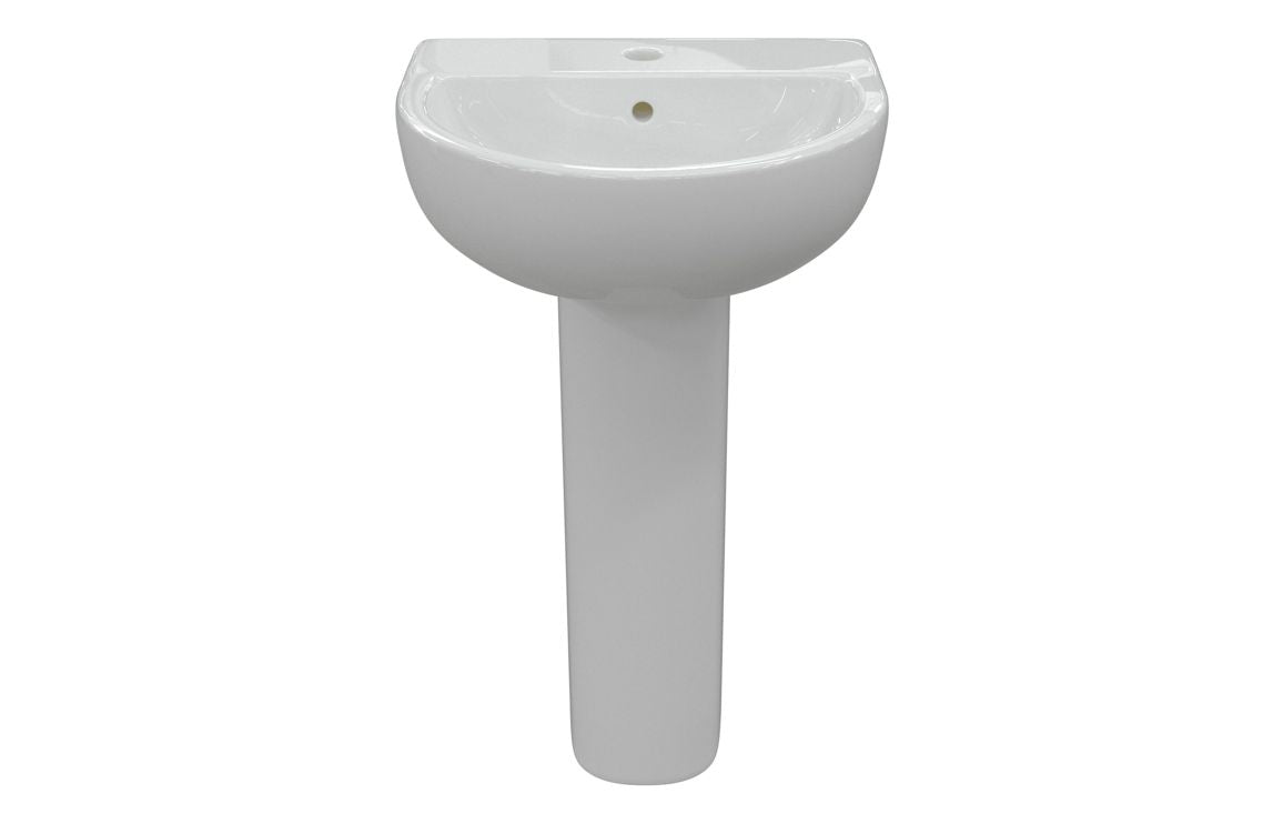 Monte 450/ 550 X 400mm Basin & Full /  Semi Pedestal/ Semi Recessed