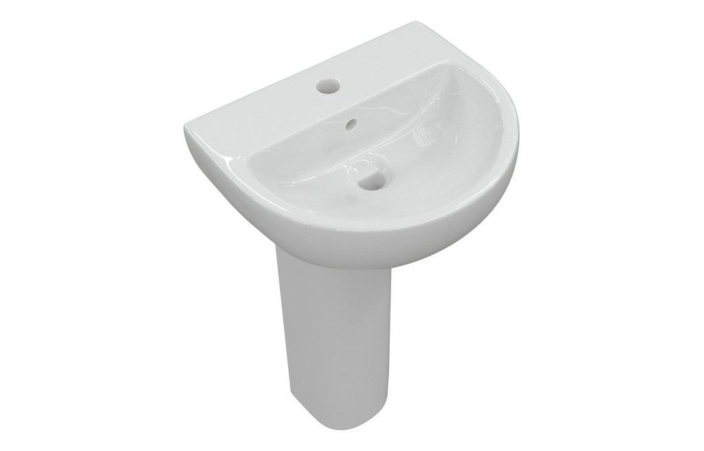 Monte 450/ 550 X 400mm Basin & Full /  Semi Pedestal/ Semi Recessed