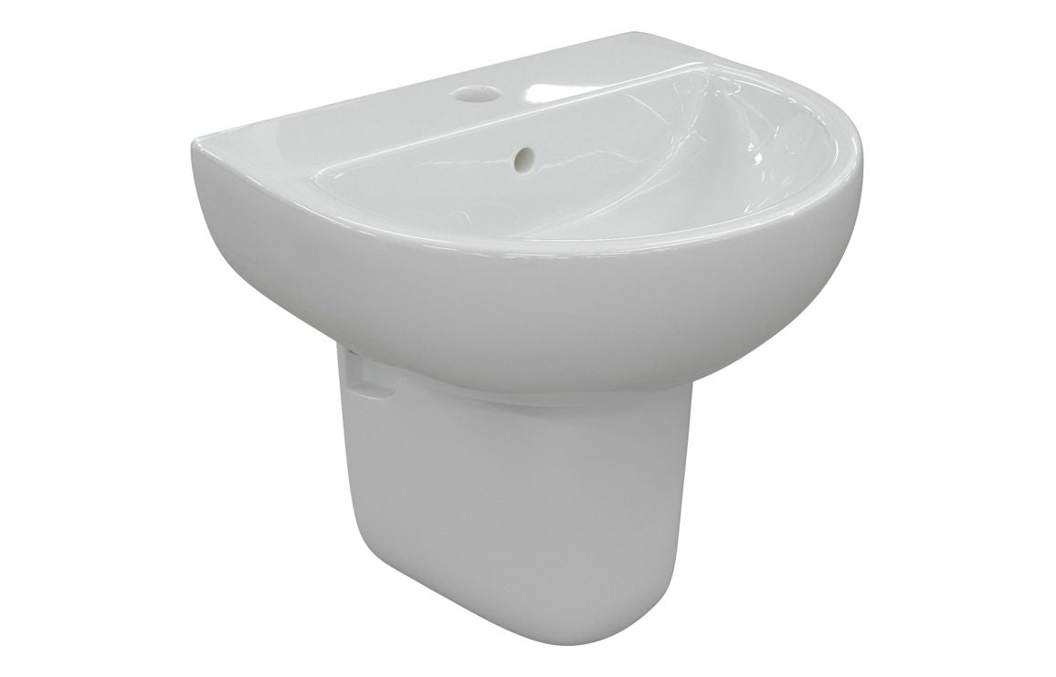 Monte 450/ 550 X 400mm Basin & Full /  Semi Pedestal/ Semi Recessed