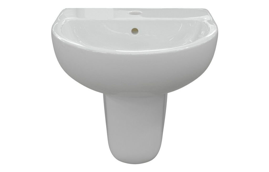 Monte 450/ 550 X 400mm Basin & Full /  Semi Pedestal/ Semi Recessed