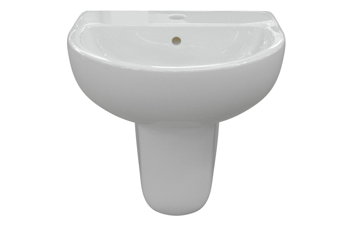 Monte 450/ 550 X 400mm Basin & Full /  Semi Pedestal/ Semi Recessed
