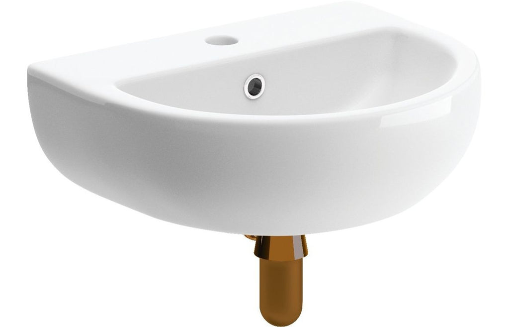 Monte 450x400mm 1TH Cloakroom Basin & Bottle Trap
