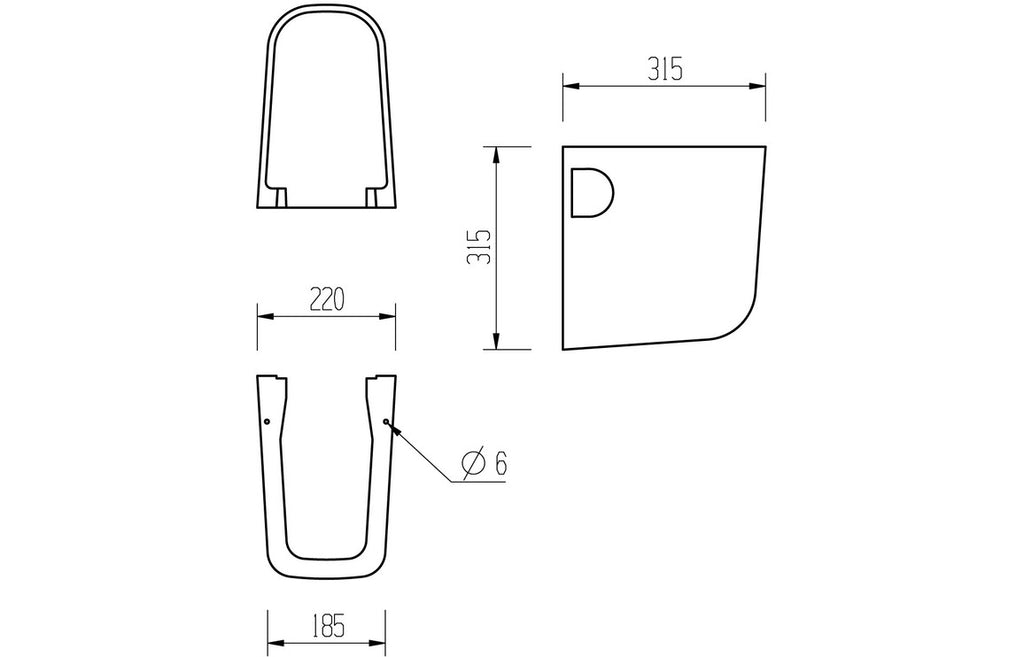 Dabi 600X400mm Basin & Full /  Semi Pedestal