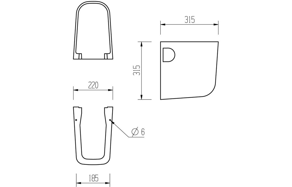 Dabi 600X400mm Basin & Full /  Semi Pedestal