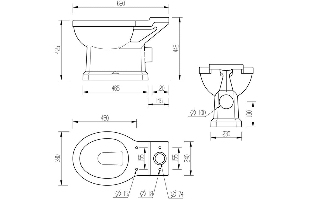 Royal Close Coupled or Back to wall WC & Soft Close Seat