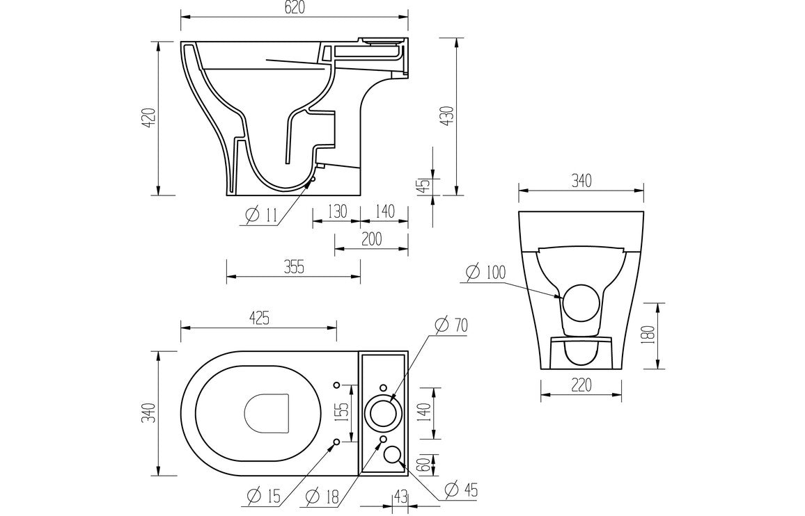 Dahlia WC Toilet & Soft Close Seat