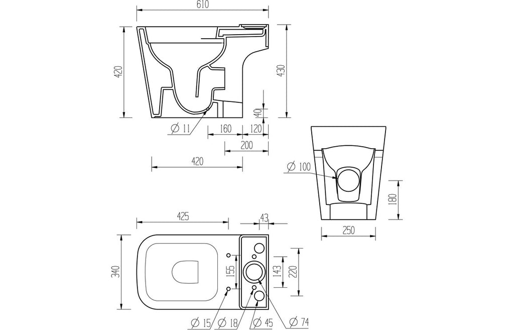 Dabi WC Toilet & Soft Close Seat