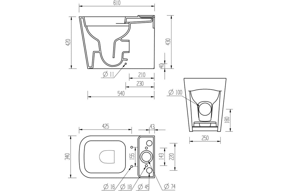 Dabi WC Toilet & Soft Close Seat