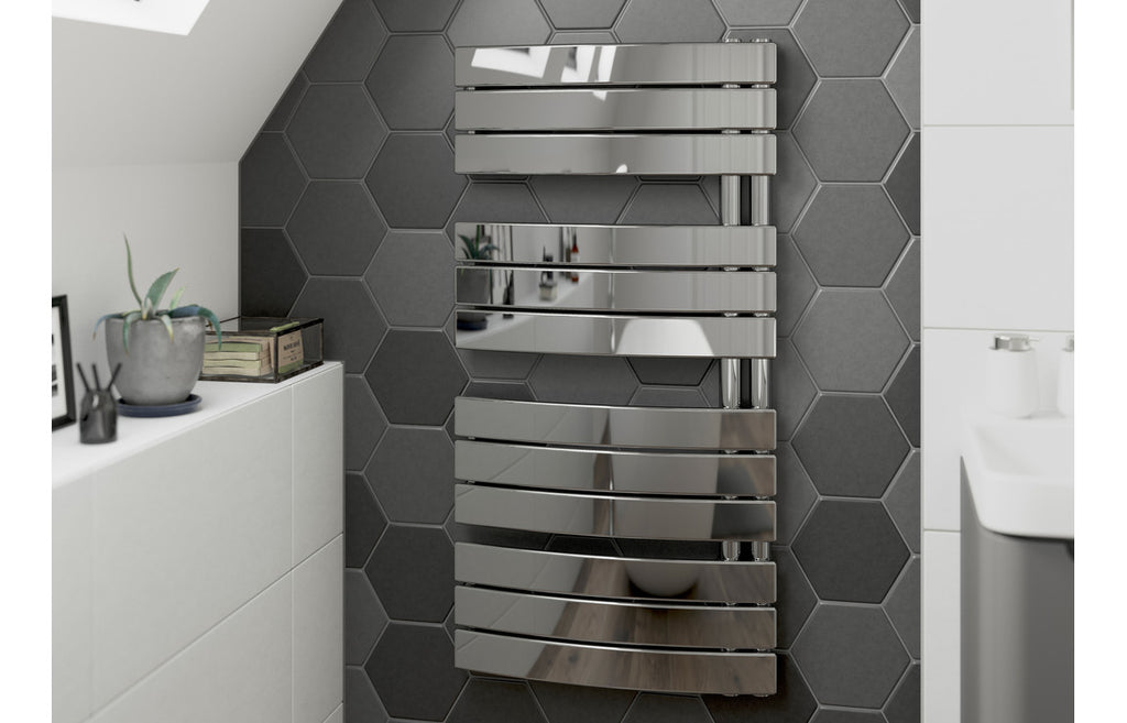 Chart Curved Panel Ladder Radiator (550x1080x49mm) - Chrome, Anthracite