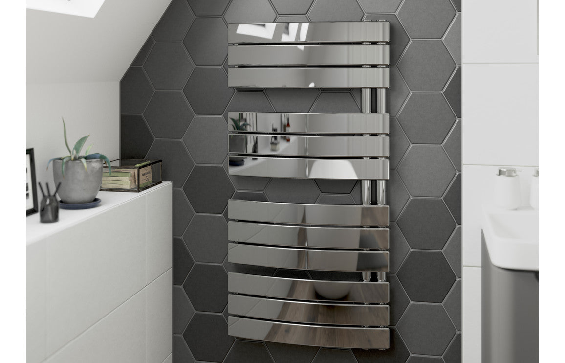 Chart Curved Panel Ladder Radiator (550x1080x49mm) - Chrome, Anthracite