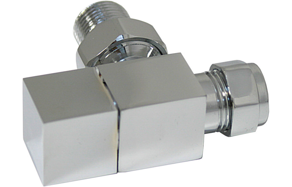 Square Chrome Radiator Valves - Angled/ Straight/ Corner