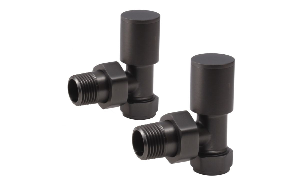 Manual Matt Black Radiator Valves - Angled/ Straight/ Corner