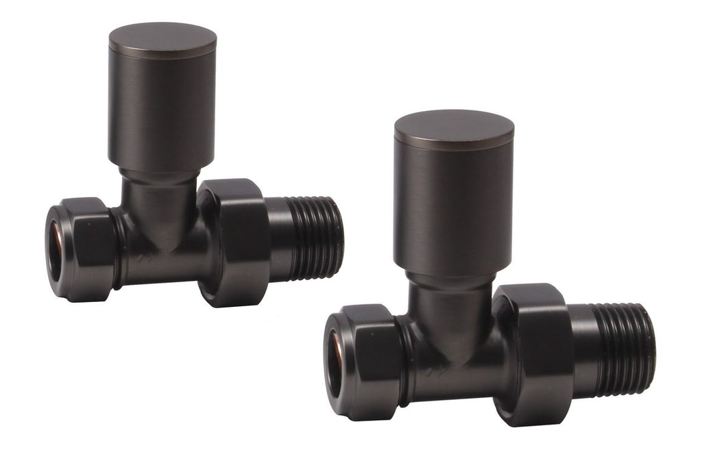 Manual Matt Black Radiator Valves - Angled/ Straight/ Corner