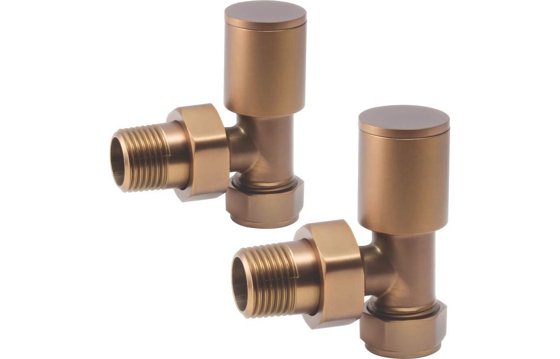Manual Brushed Bronze Radiator Valves - Angled/ Straight/ Corner