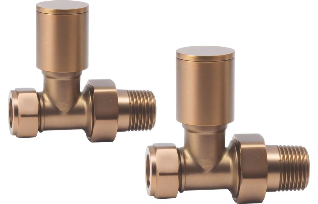 Manual Brushed Bronze Radiator Valves - Angled/ Straight/ Corner