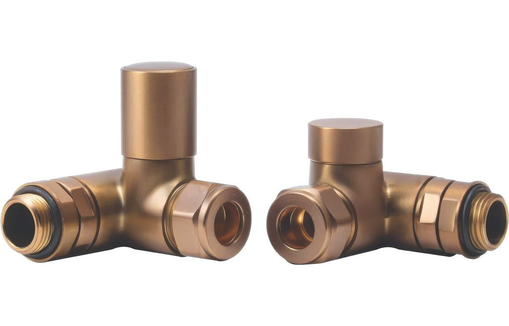 Manual Brushed Bronze Radiator Valves - Angled/ Straight/ Corner