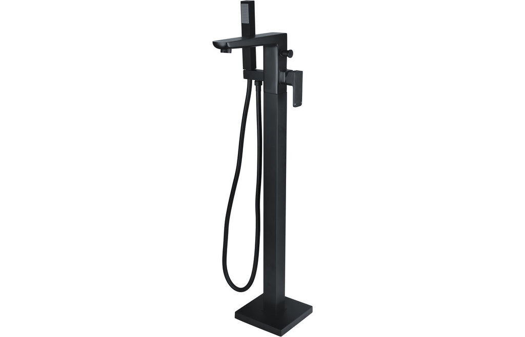 Abiro Floor Standing Bath Filler with Shower Mixer - Brass, Black, Chrome, Bronze