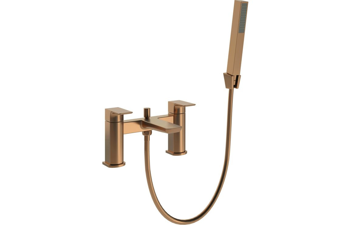 Abiro Bath Filler with Shower Mixer & Bracket - Brass, Black, Chrome, Bronze