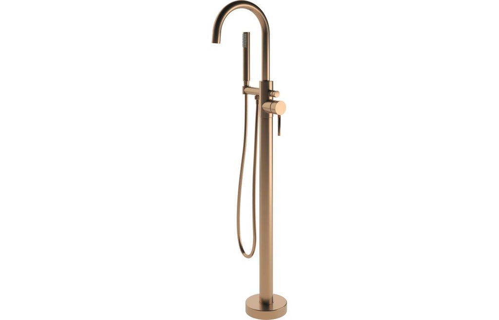 Lash Floor Standing Bath Filler with Shower Mixer - Brass, Black, Chrome, Bronze