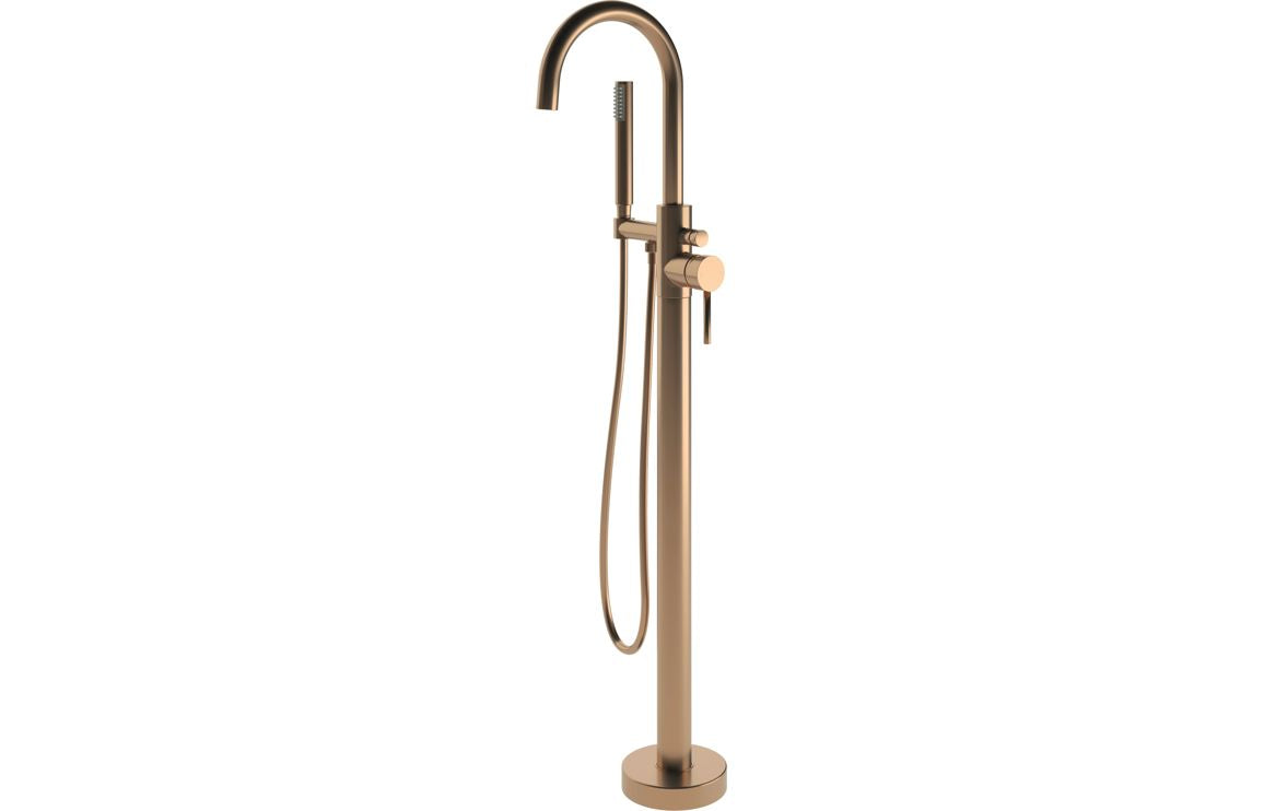Lash Floor Standing Bath Filler with Shower Mixer - Brass, Black, Chrome, Bronze