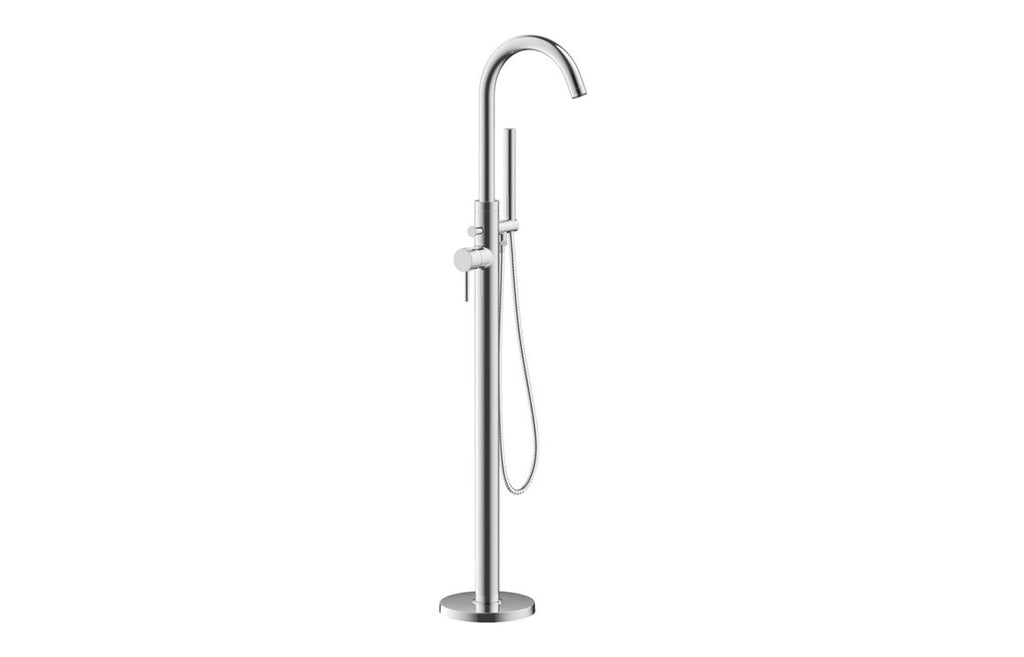 Lash Floor Standing Bath Filler with Shower Mixer - Brass, Black, Chrome, Bronze