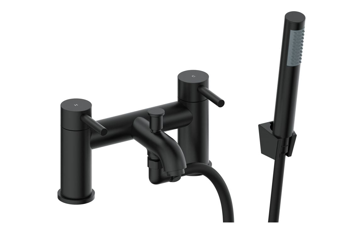 Lash Bath Filler with Shower Mixer & Bracket - Brass, Black, Chrome, Bronze