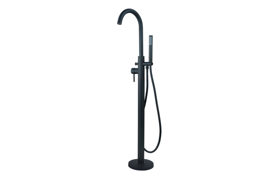 Lash Floor Standing Bath Filler with Shower Mixer - Brass, Black, Chrome, Bronze