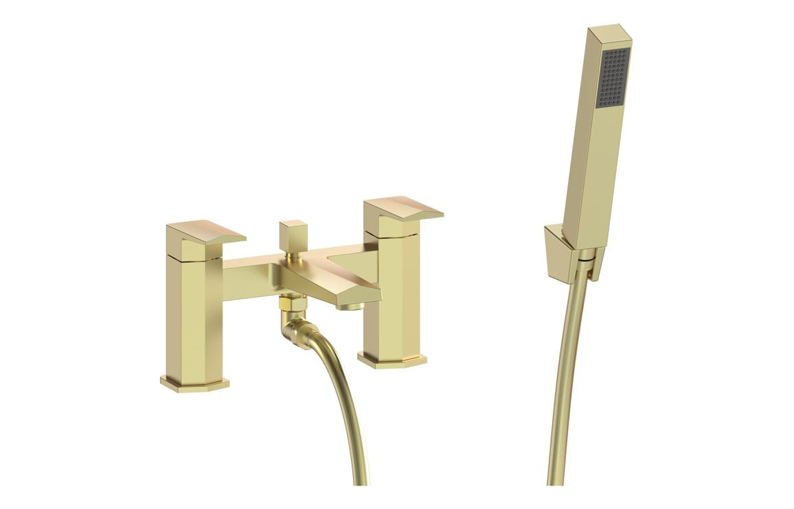 Tarko Bath Filler with Shower Mixer & Bracket - Brass, Black, Chrome