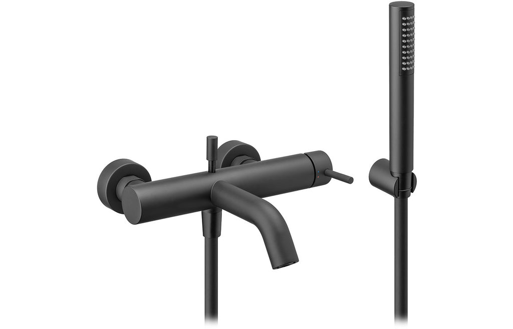 Maira Vema Premium Wall Mounted Bath/Shower Mixer - Black, Chrome